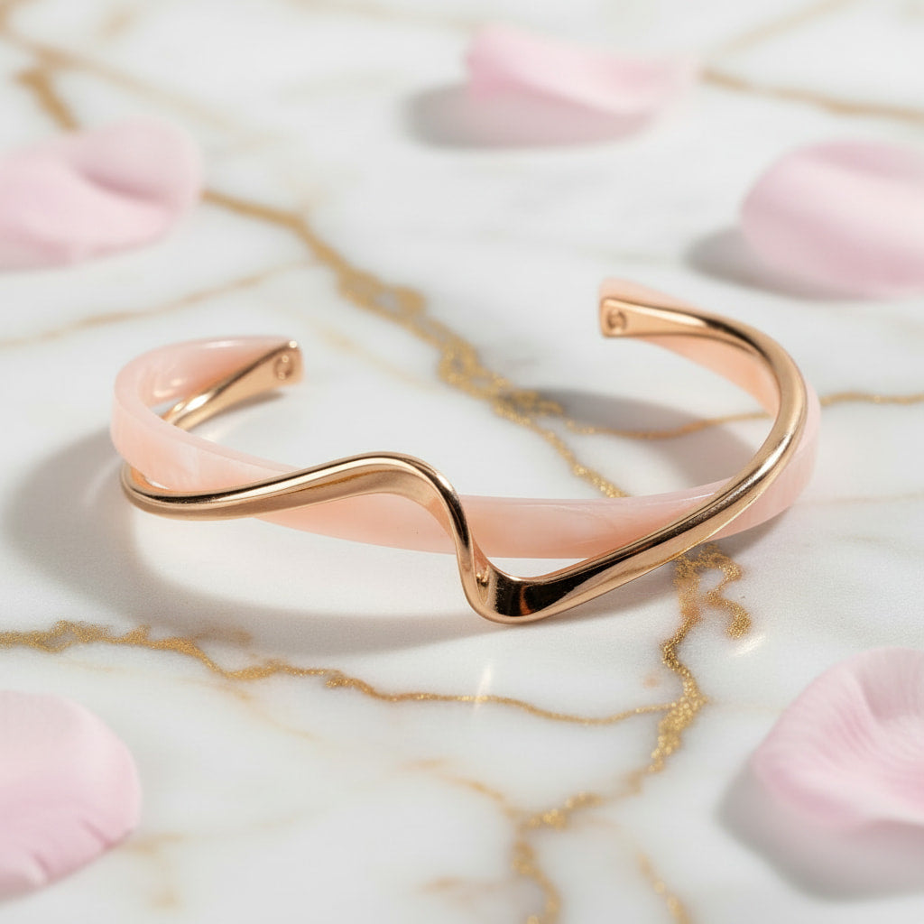 Armband - Kunstperle in Rosa mit Gold CrystalScents