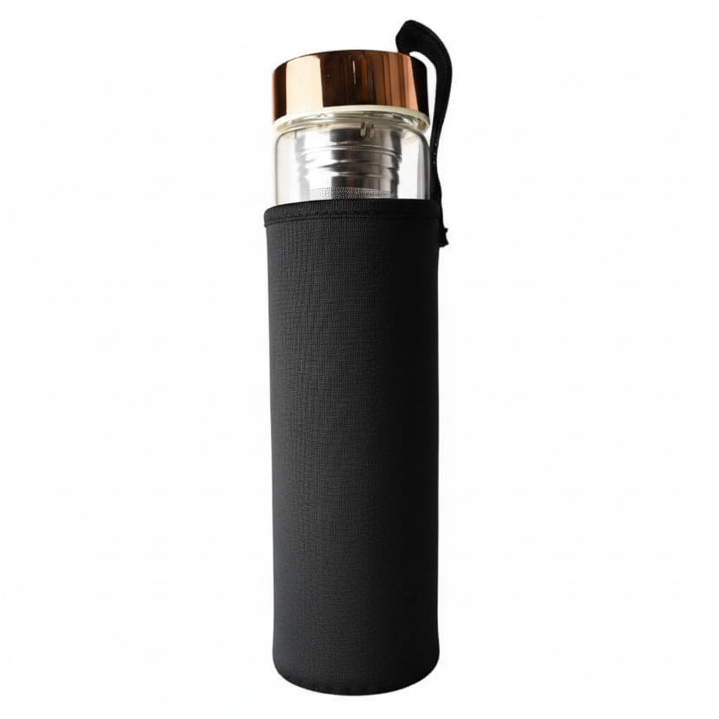 Rosenquarz Glasflasche – Stilvoller Tee CrystalScents