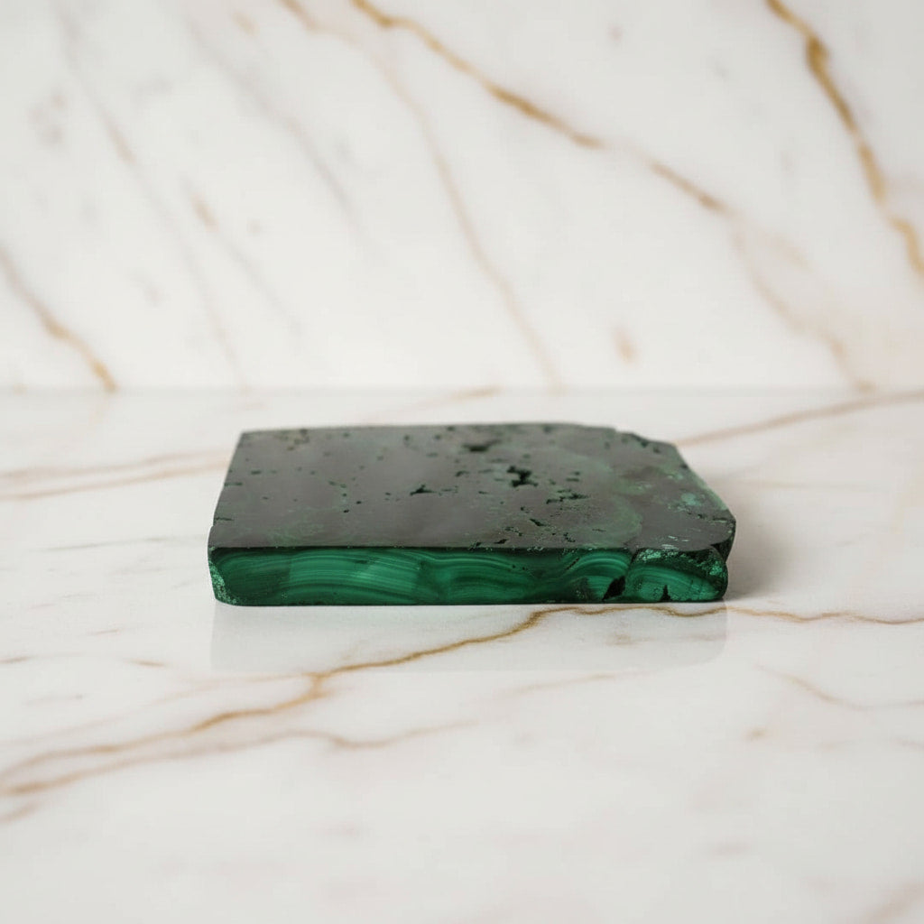 Malachit Scheibe – Eleganz & Schutz JETZT sichern CrystalScents