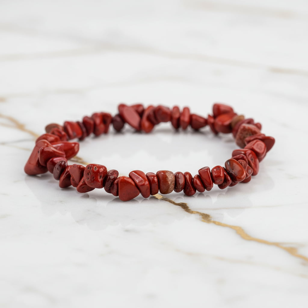 Roter Jaspis Splitterarmband – Kraftvolles Schmuckstück CrystalScents