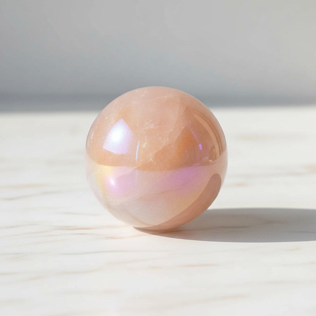 Aura Rosenquarz Kugel – Sanftes Naturjuwel für Liebe CrystalScents