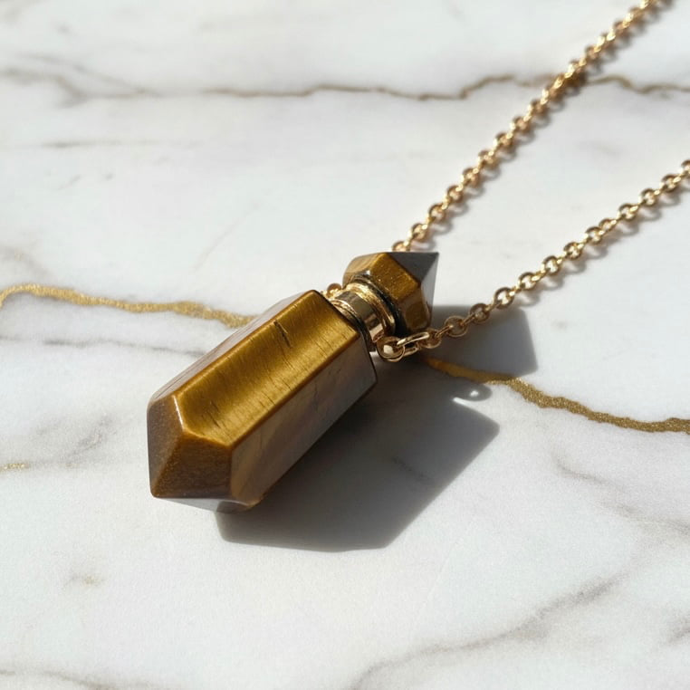 Tigerauge Halskette - Parfümfläschchen JETZT sichern CrystalScents