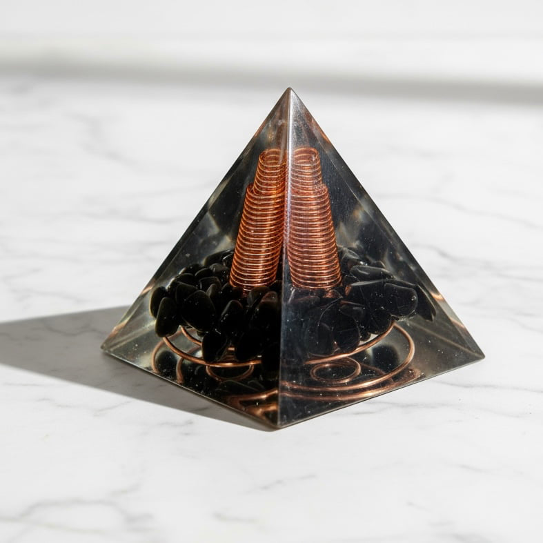Obsidian Orgonit Pyramide - Schutz & Energie