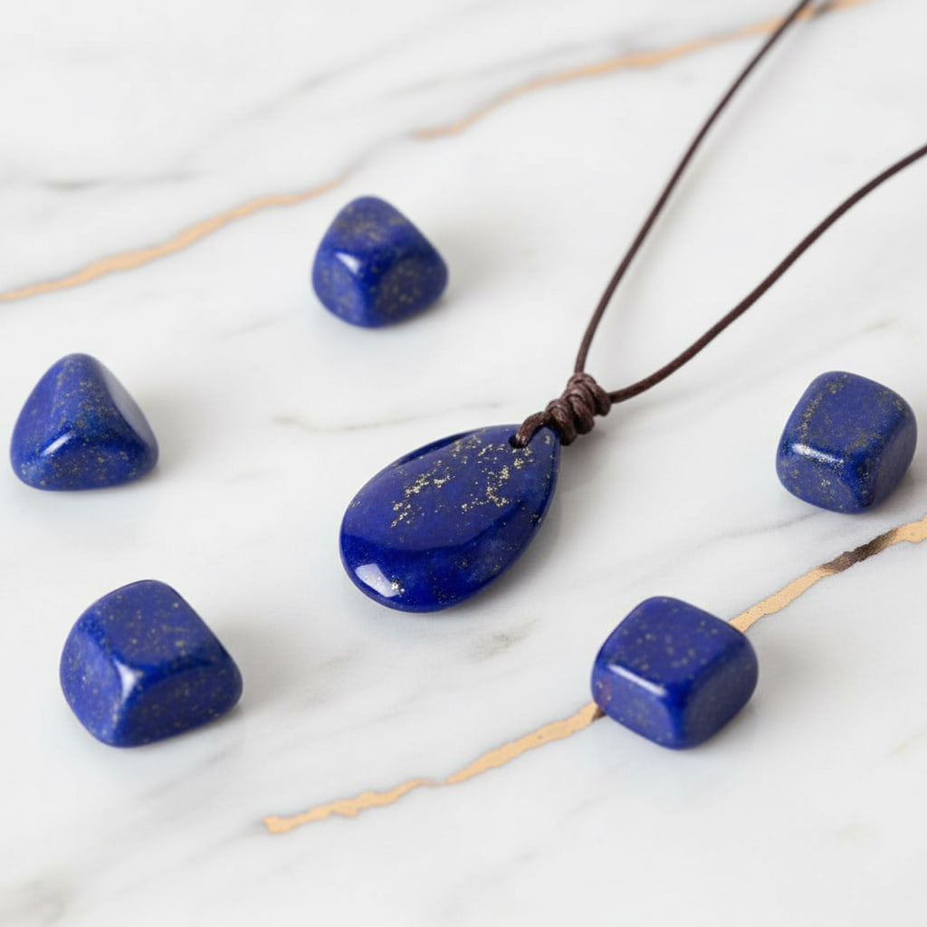 Lapislazuli Halskette - Tropfenförmiger Anhänger CrystalScents