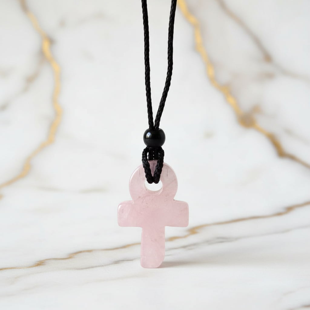Rosenquarz Halskette - Anch Anhänger CrystalScents