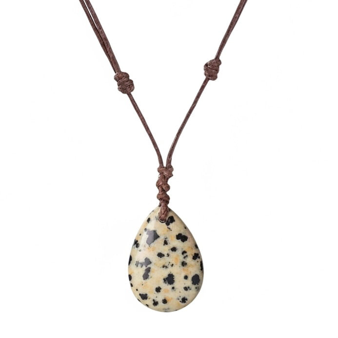 Jaspis Halskette - Dalmatiner Anhänger