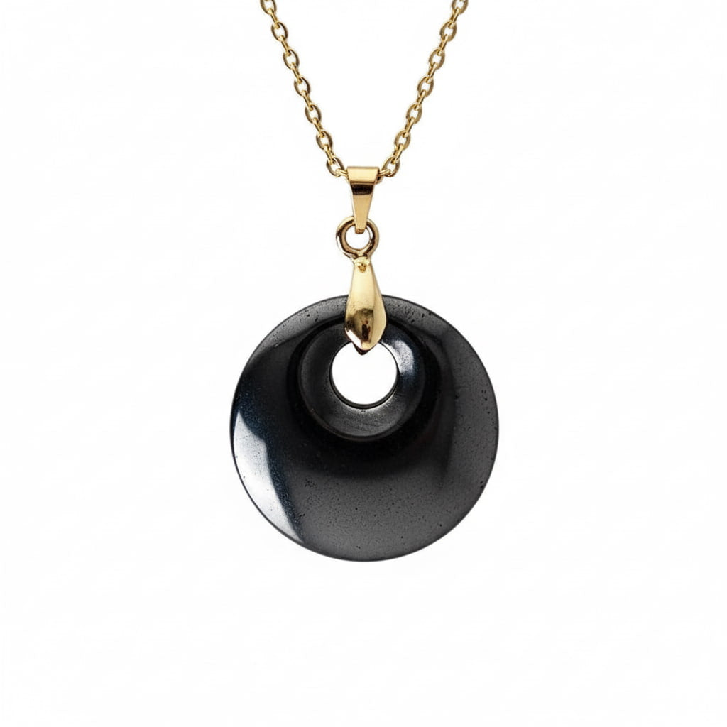 Hämatit Halskette - Gold in rundem Design CrystalScents