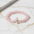 Rosenquarz Splitterarmband - Schmetterling CrystalScents