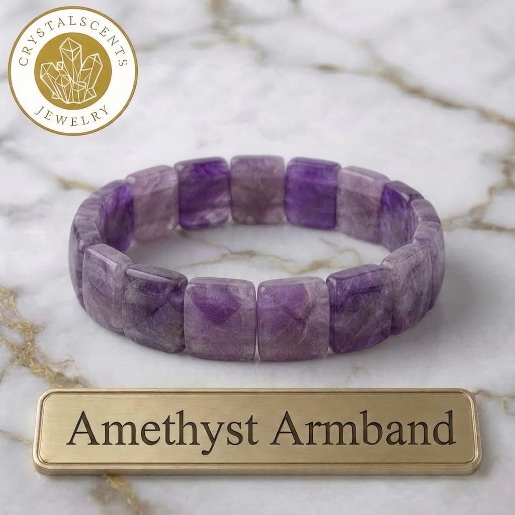 Amethyst Armband – quadratische Steine, innere Ruhe & Geschenk