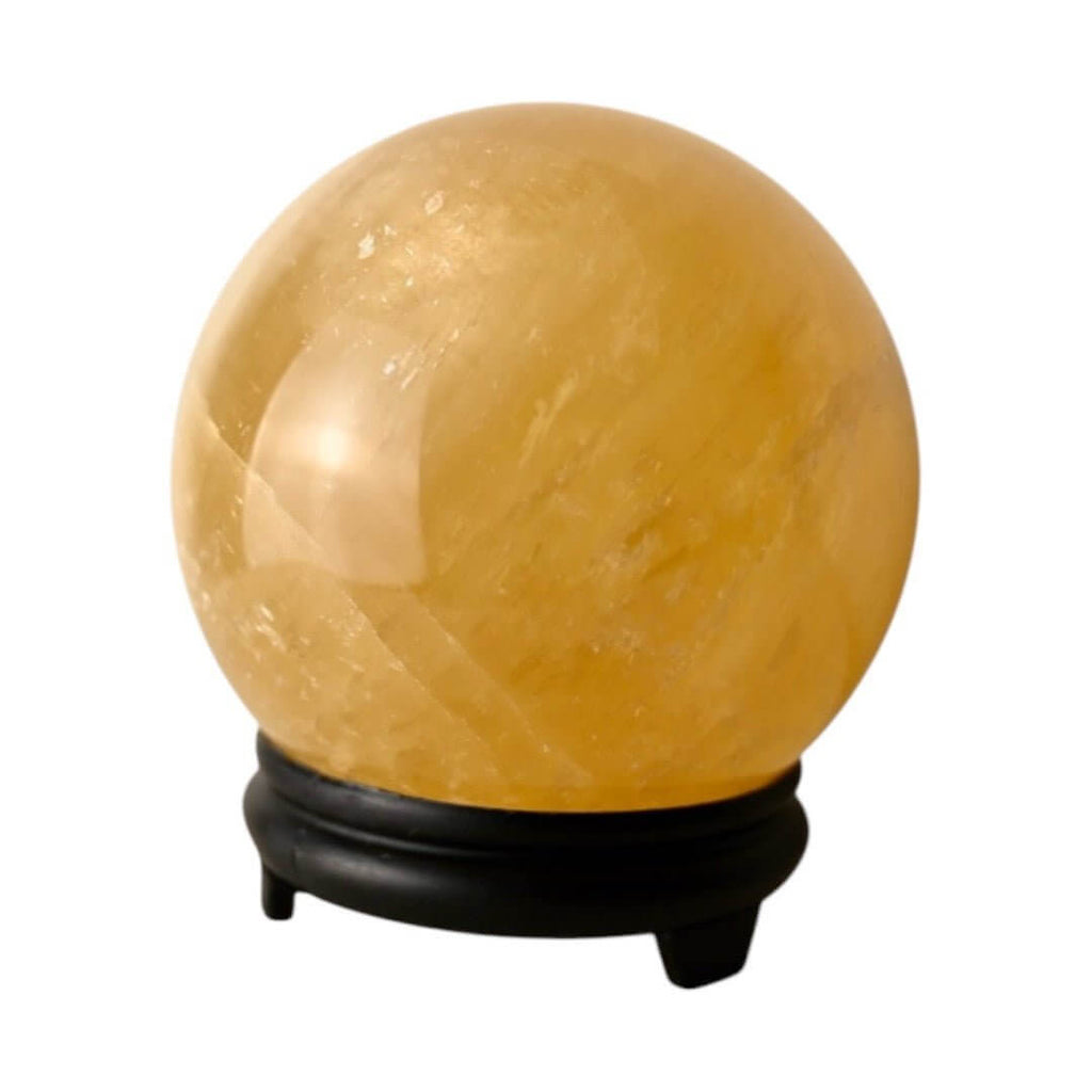 Leuchtende Orange-Calcit Kugel – polierter Begleiter für Motivation