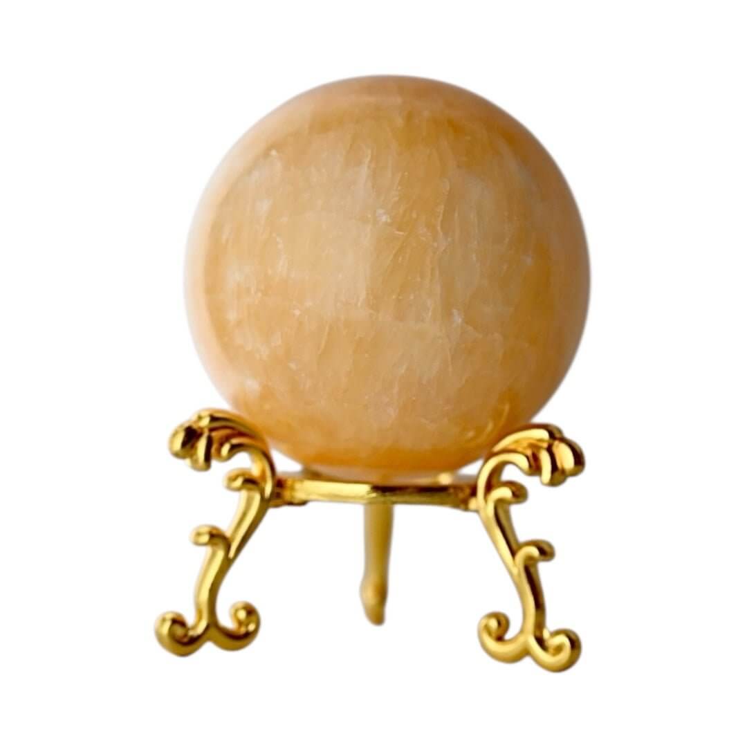 Leuchtende Orange-Calcit Kugel – polierter Begleiter für Motivation