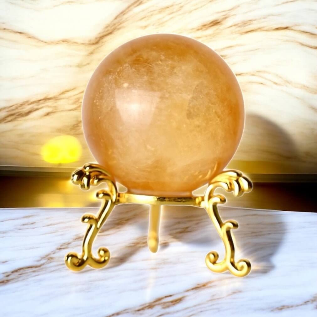 Kugel aus kräftig orangem Calcit – Stein für Energie und Vitalität