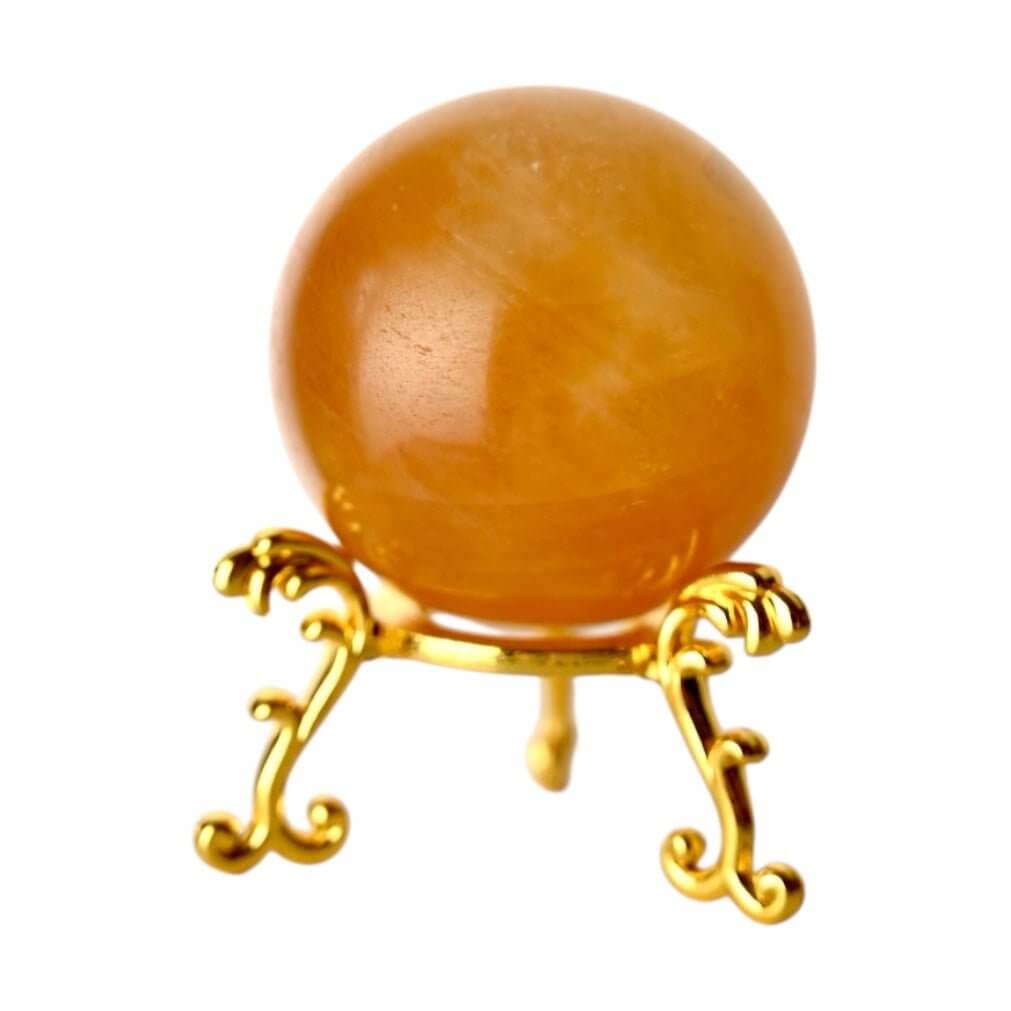 Kugel aus kräftig orangem Calcit – Stein für Energie und Vitalität
