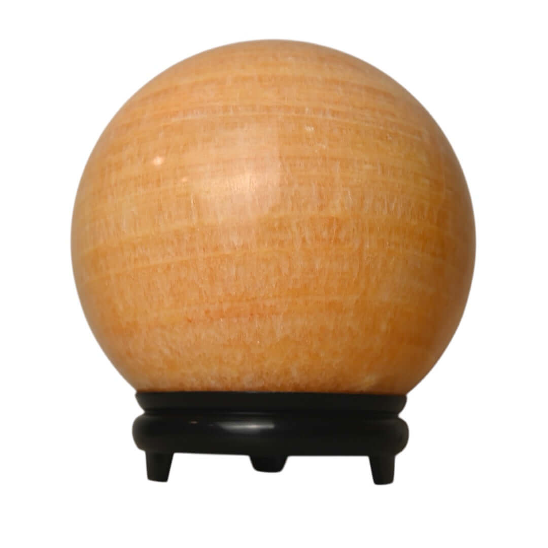 1 Große gestreifte Calcit Kugel in Orange