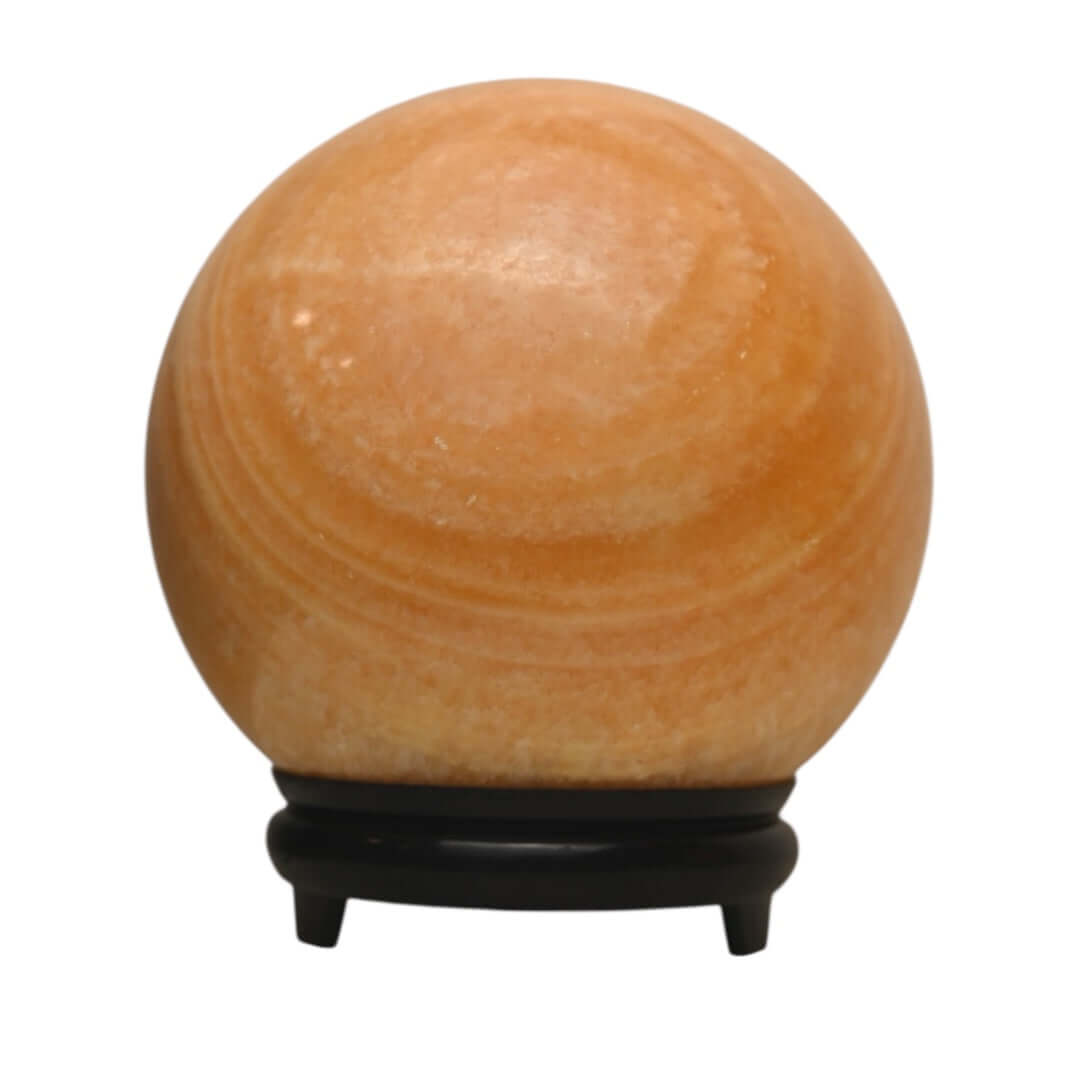 1 Große gestreifte Calcit Kugel in Orange