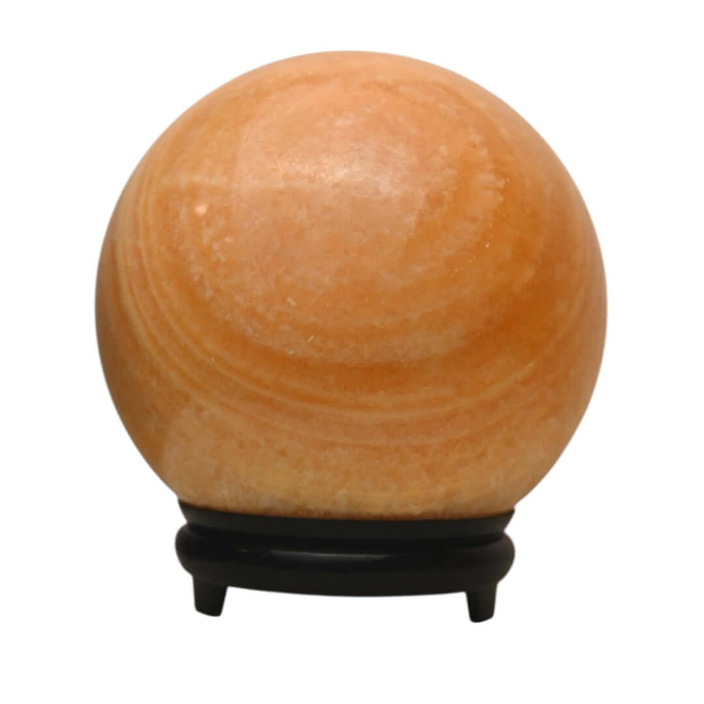 1 Große gestreifte Calcit Kugel in Orange