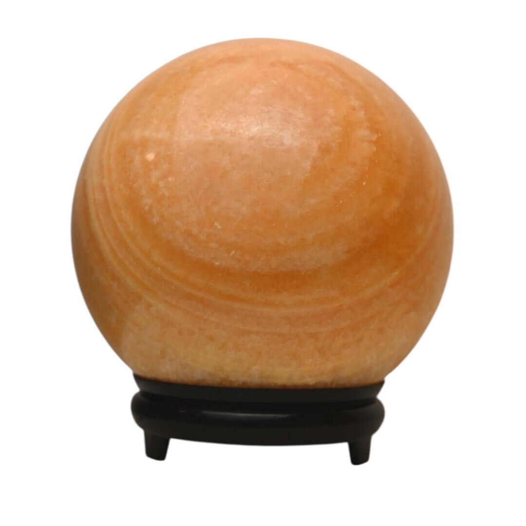 1 Große gestreifte Calcit Kugel in Orange