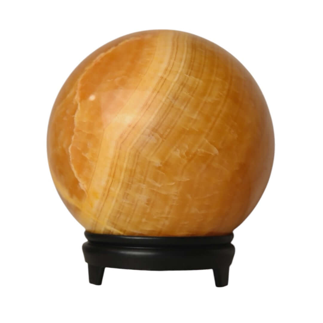 1 Große Calcit Kugel in kräftigem Orange
