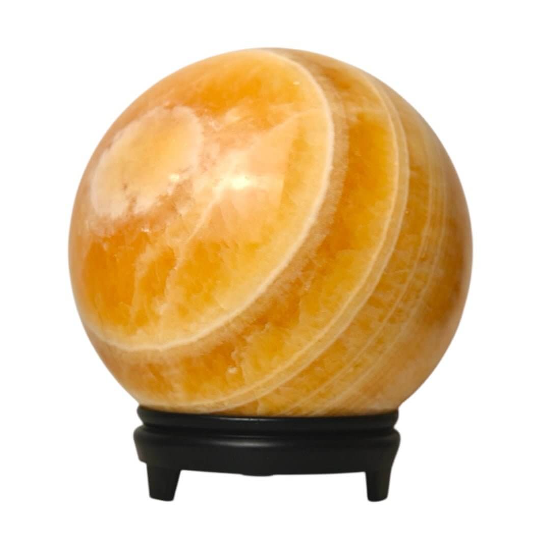 Große Orange Calcit Kugel – Harmonisches Dekorstück mit kraftvoller Ausstrahlung