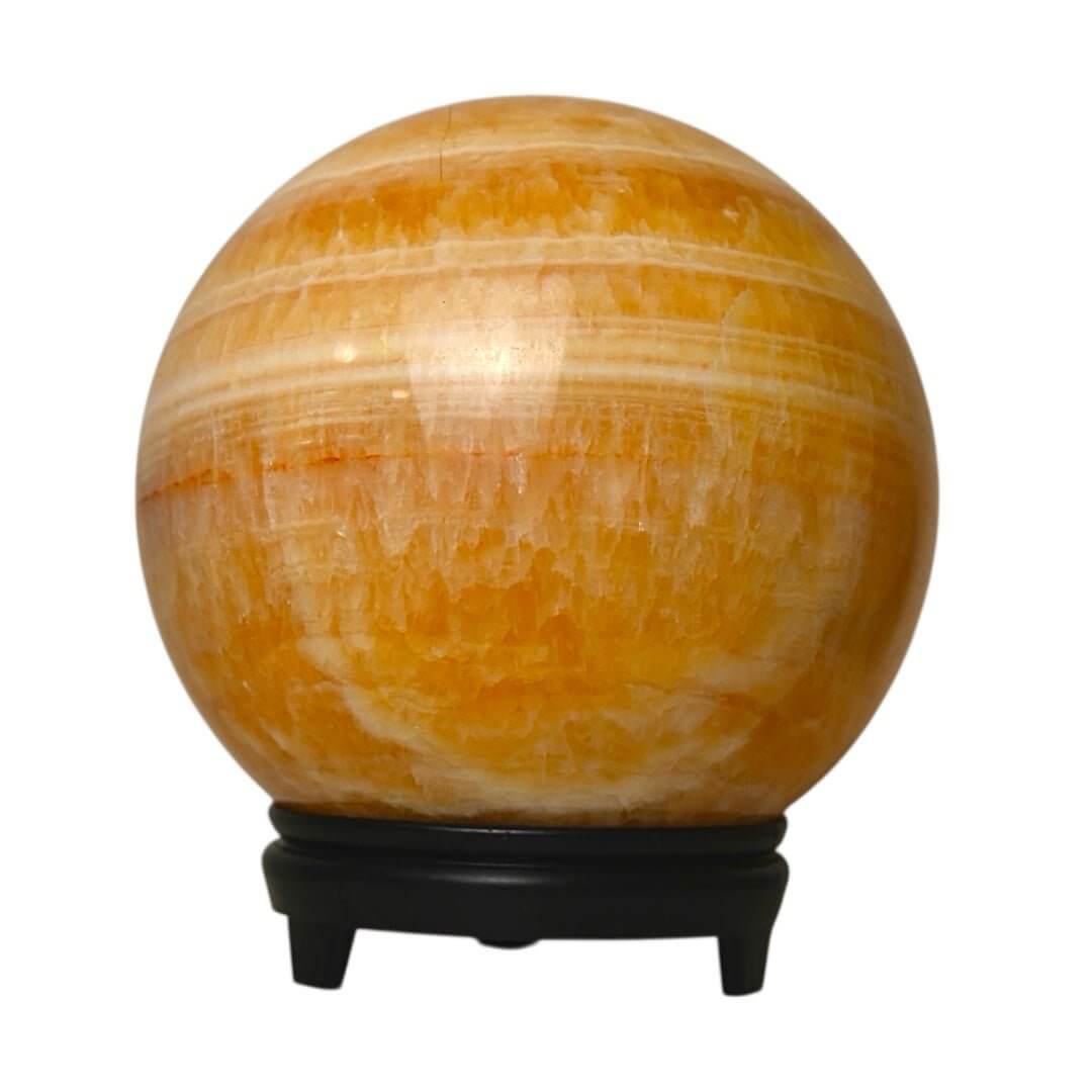 Große Orange Calcit Kugel – Harmonisches Dekorstück mit kraftvoller Ausstrahlung