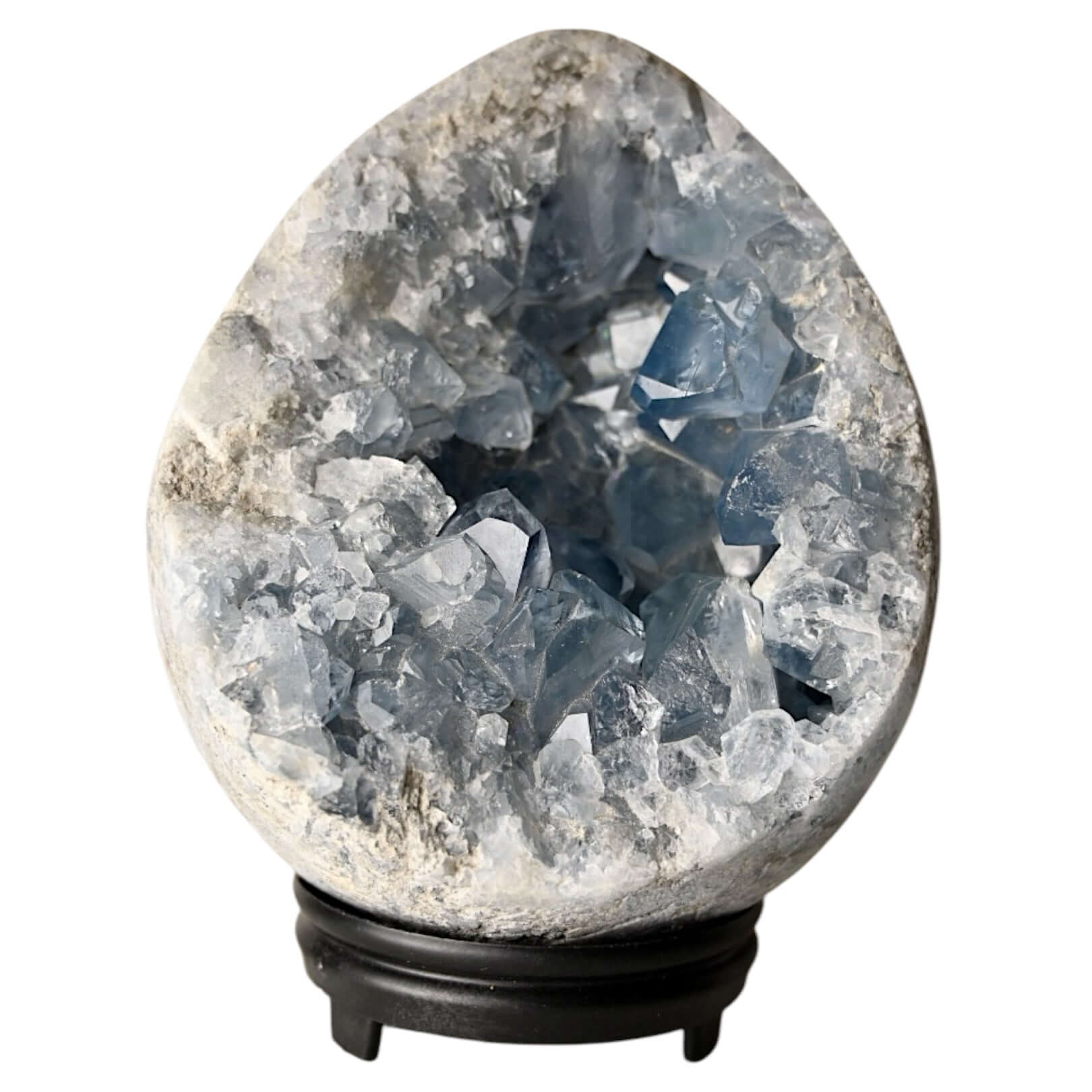 Strahlend blaues Celestit-Cluster Ei – vereint Schönheit mit sanfter Energie