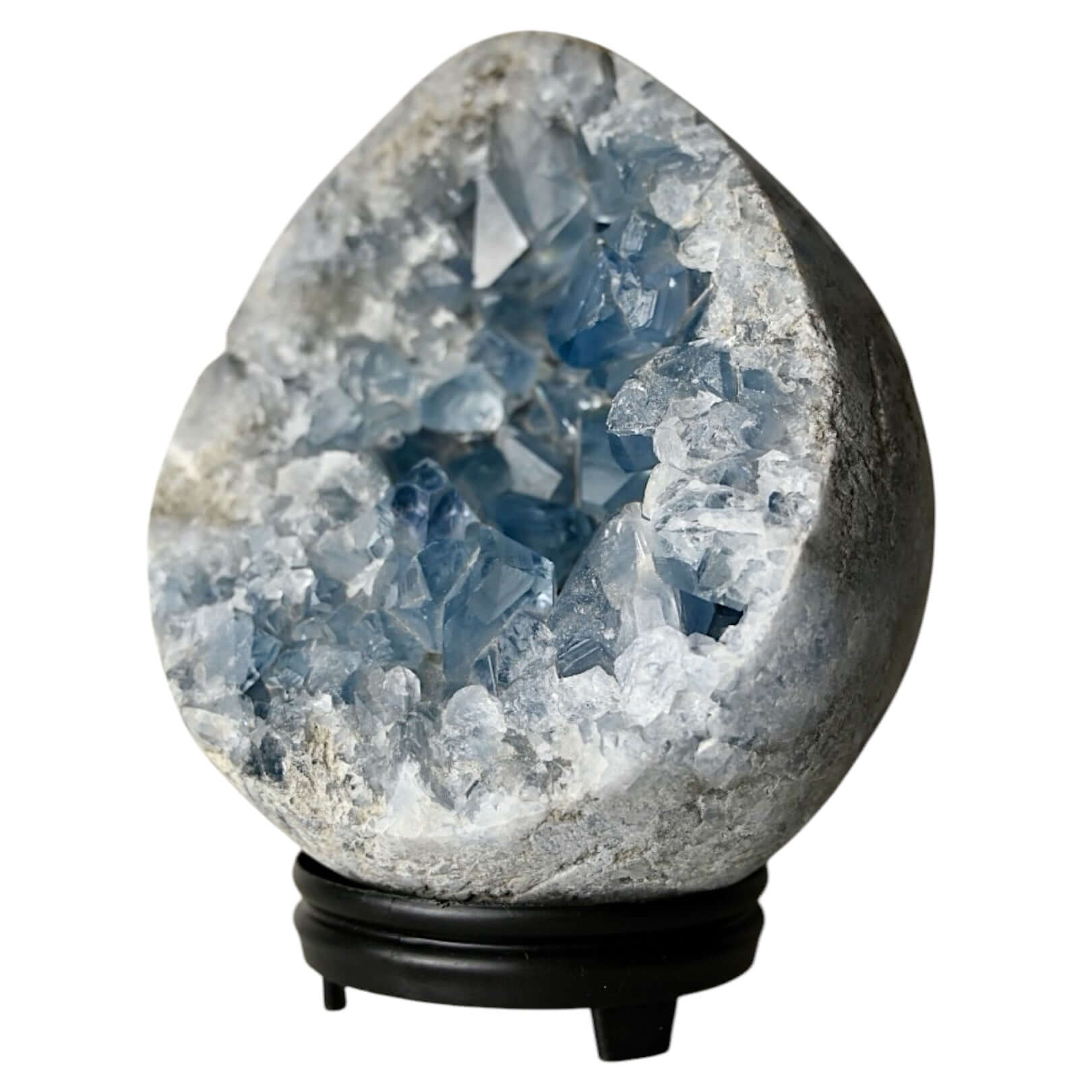 Strahlend blaues Celestit-Cluster Ei – vereint Schönheit mit sanfter Energie