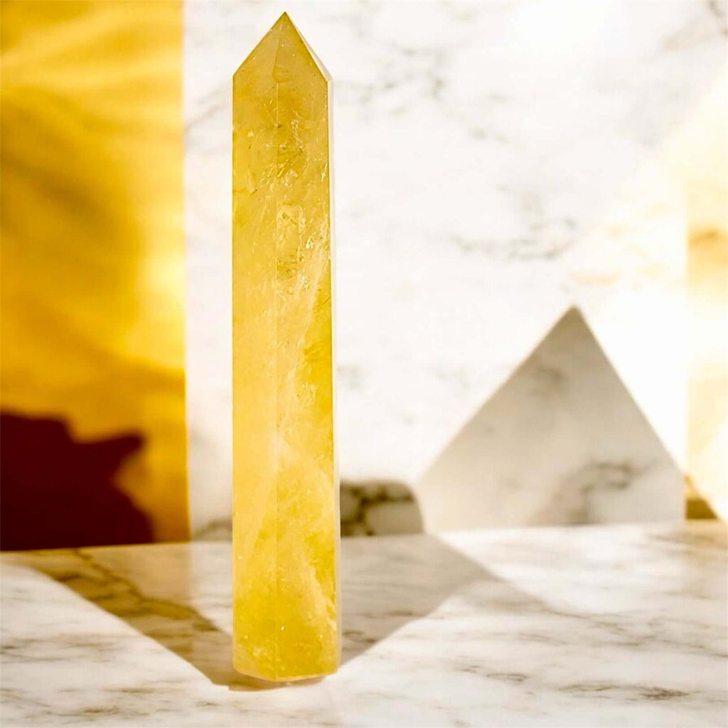 Citrin Edelstein-Obelisk – dekoratives Highlight mit aufbauender Wirkung