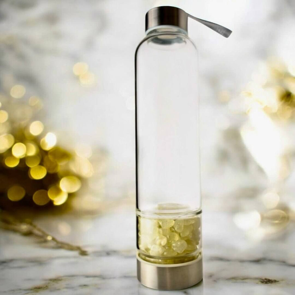 Citrin Flasche mit gelbem Thermoschutz - Deine positive Kraftquelle