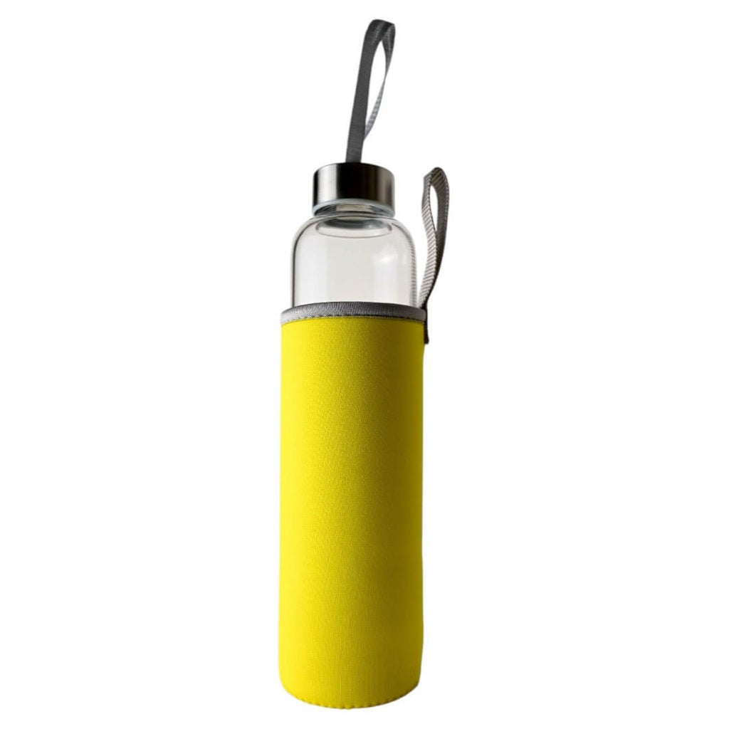Citrin Flasche mit gelbem Thermoschutz - Deine positive Kraftquelle