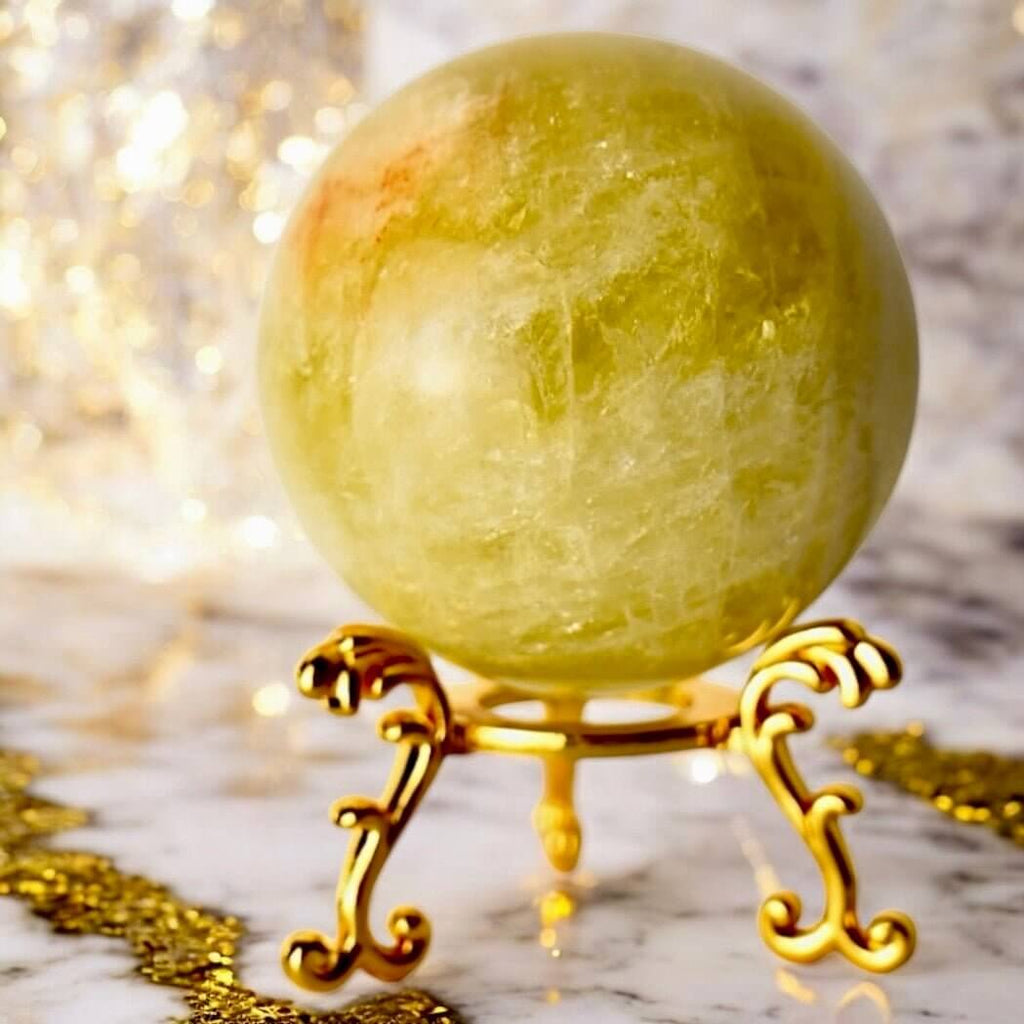 Polierte Citrin Kristallkugel – fördert Energie, Motivation und innere Wärme