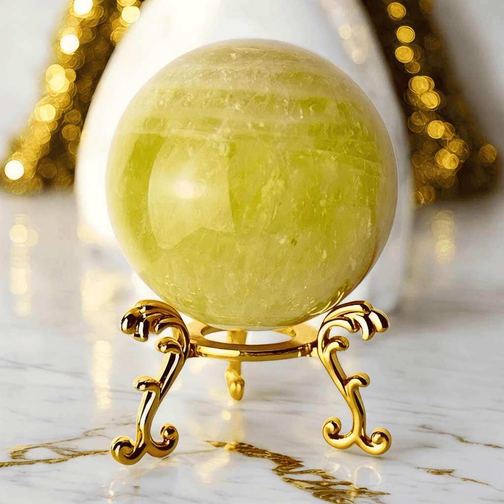 Polierte Citrin Kristallkugel – fördert Energie, Motivation und innere Wärme