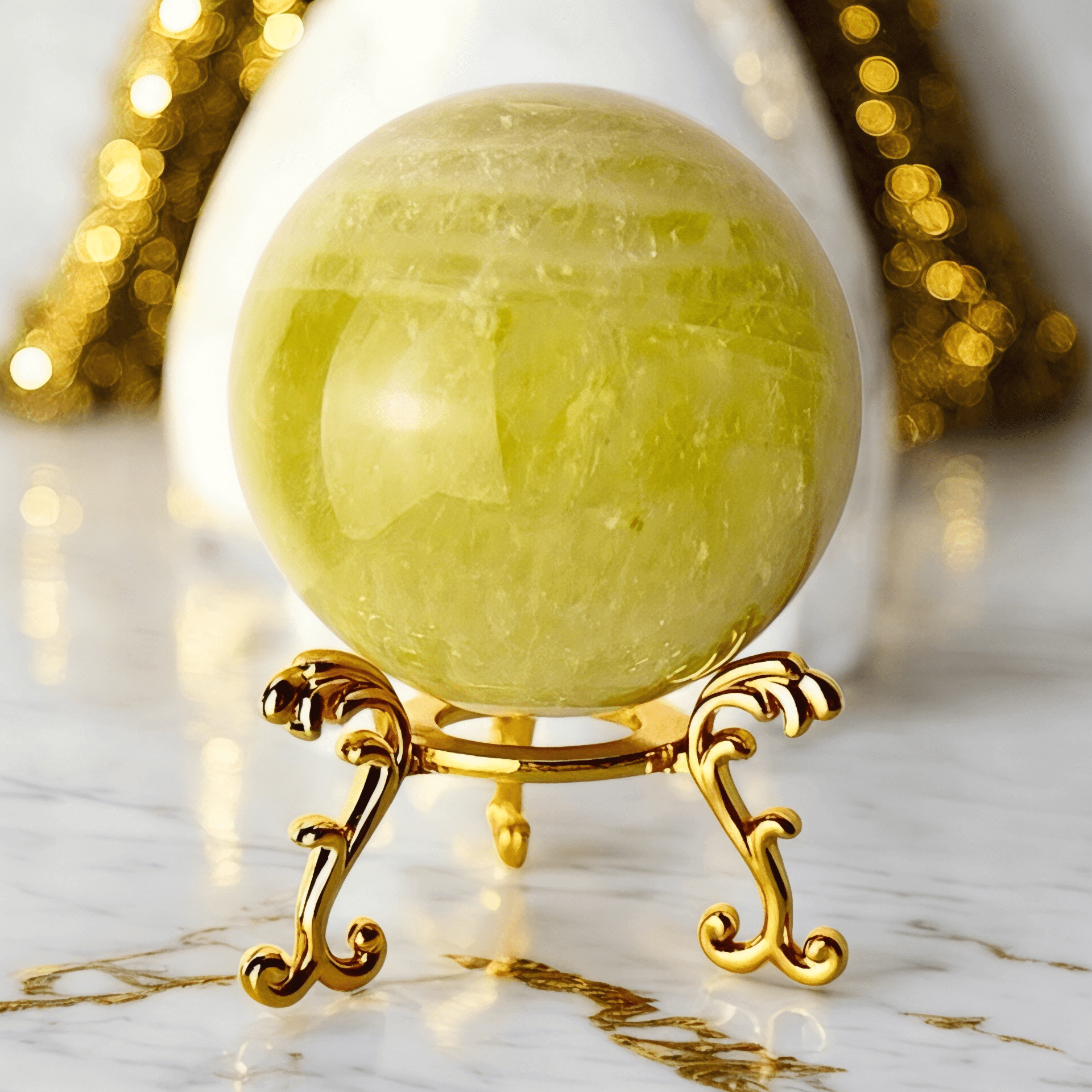 Polierte Citrin Kristallkugel – fördert Energie, Motivation und innere Wärme