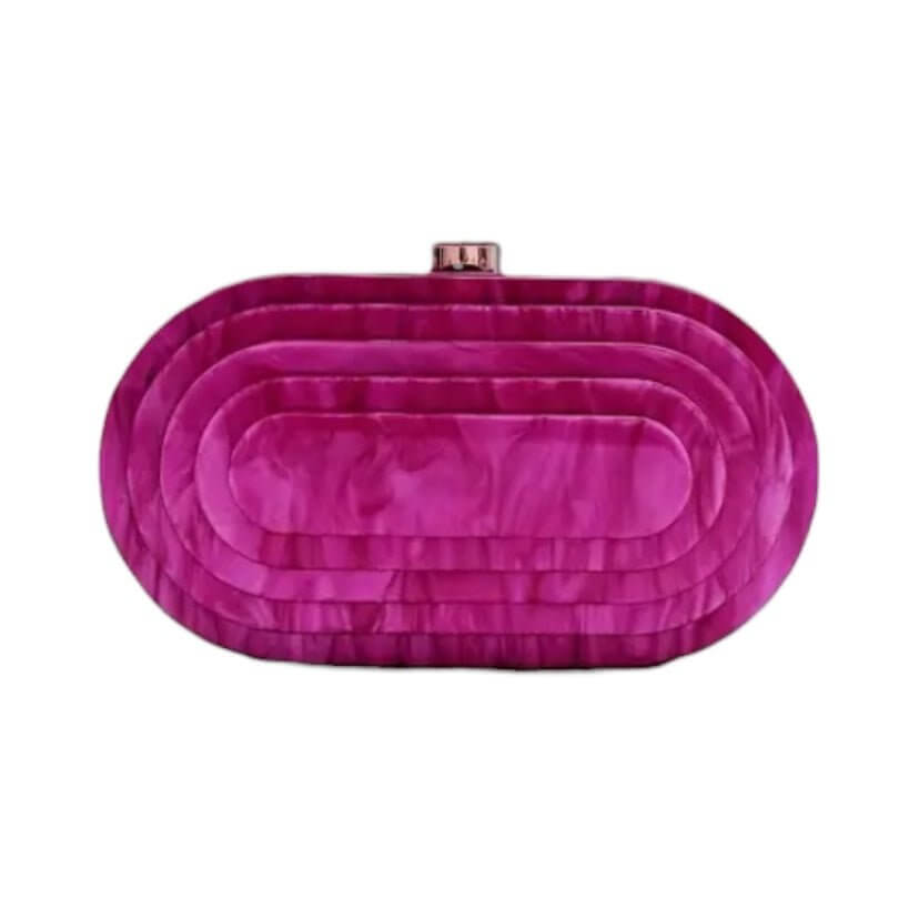 Pinke Perlmutt-Clutch – strahlender Farbakzent