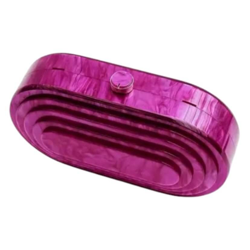 Pinke Perlmutt-Clutch – strahlender Farbakzent