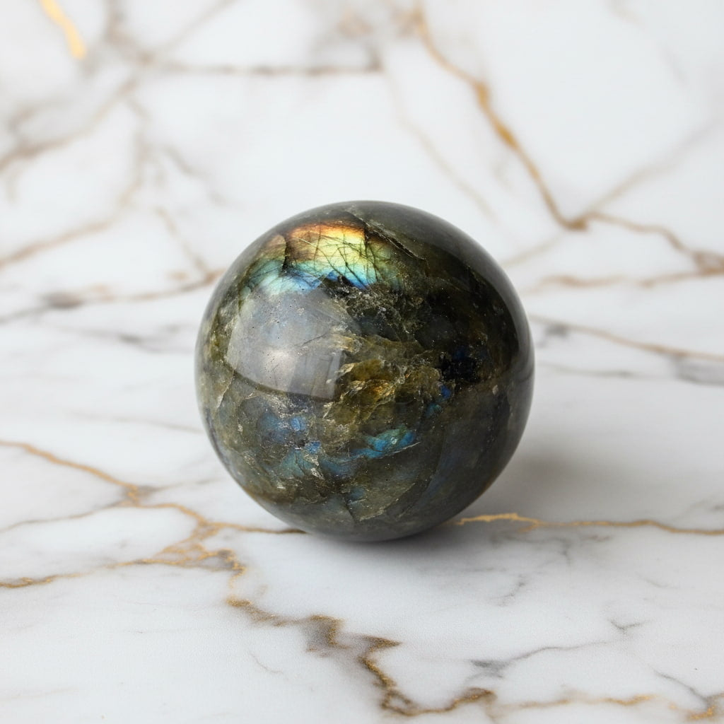 Labradorit Kugel – Kraftvoller Glanz CrystalScents