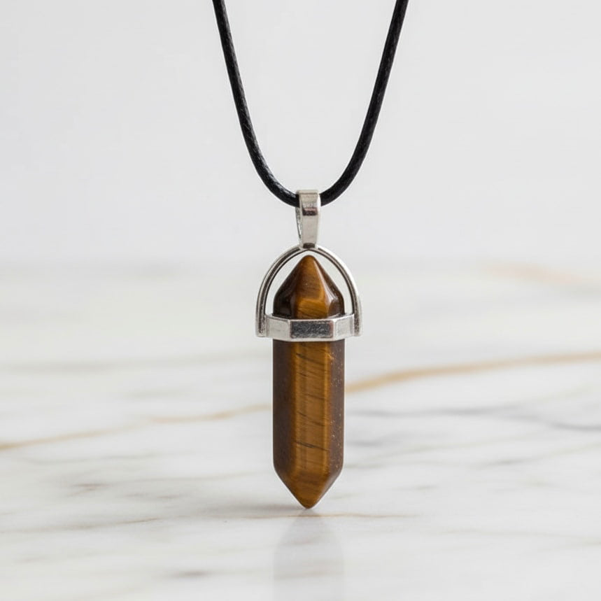 Tigerauge Halskette - Doppelender CrystalScents