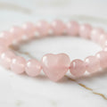 Rosenquarz Kugelarmband - Herz CrystalScents