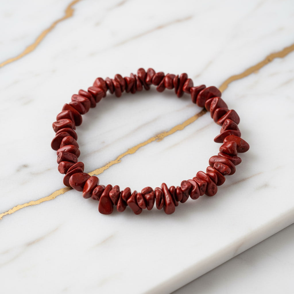 Roter Jaspis Splitterarmband – Kraftvolles Schmuckstück CrystalScents
