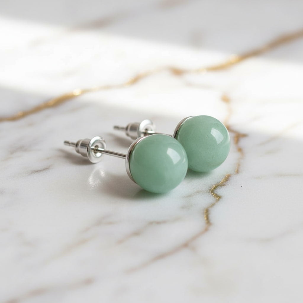 Aventurin Ohrstecker - Kristall Kugel