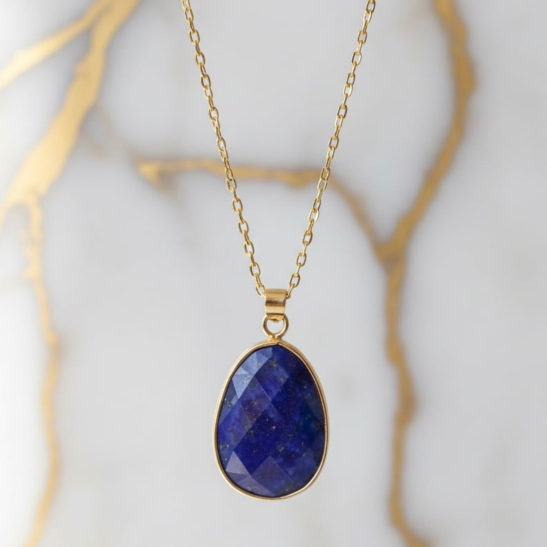 Lapislazuli Halskette - Facettiert & Königlich