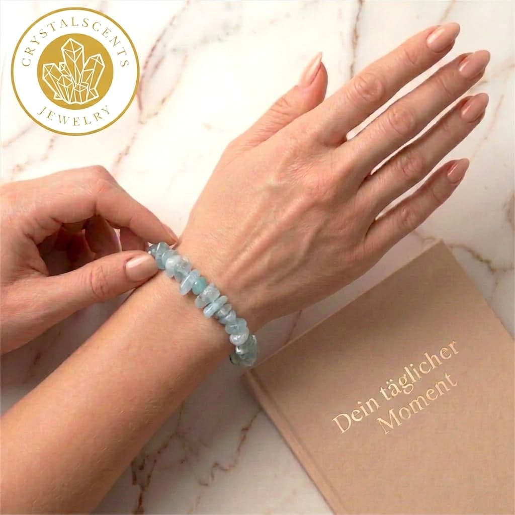 Aquamarin Splitterarmband – Klarheit & Stärke