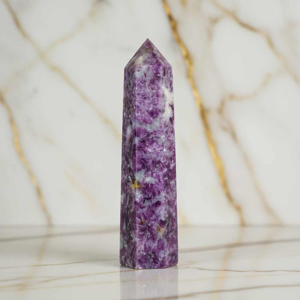 Lepidolith Obelisk – Imposanter Lichtbringer CrystalScents