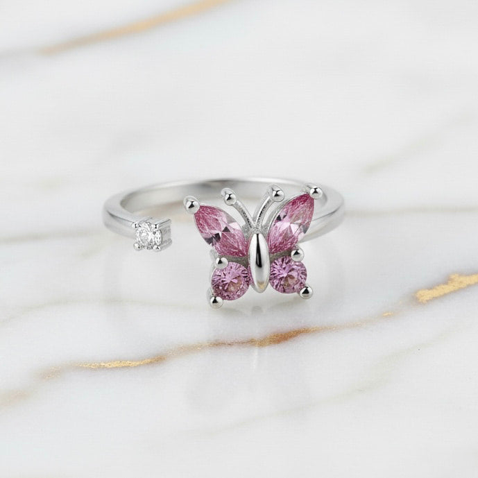 Ring mit drehbarem Schmetterling - Verspielte Akzente CrystalScents
