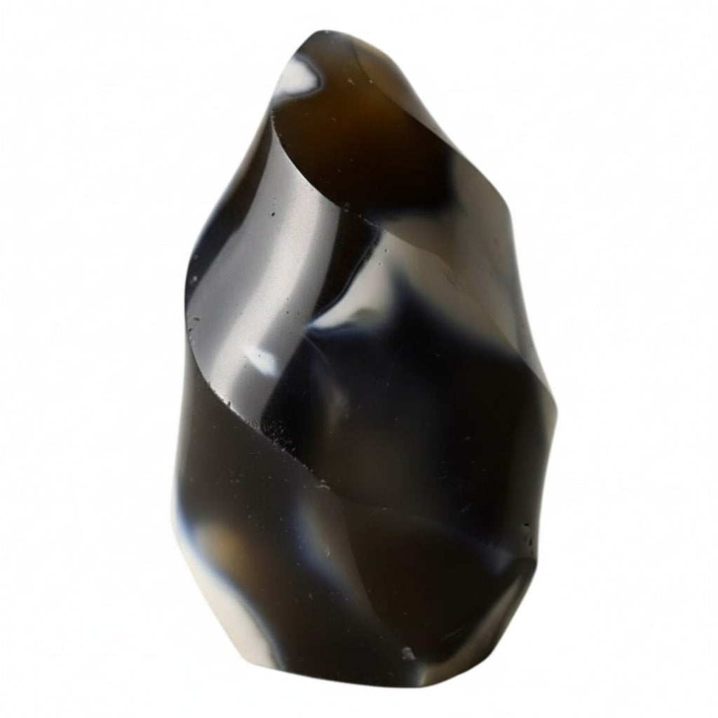 Achat Flamme Schwarz-Weiß – Ausdrucksstarkes Edelsteinobjekt CrystalScents