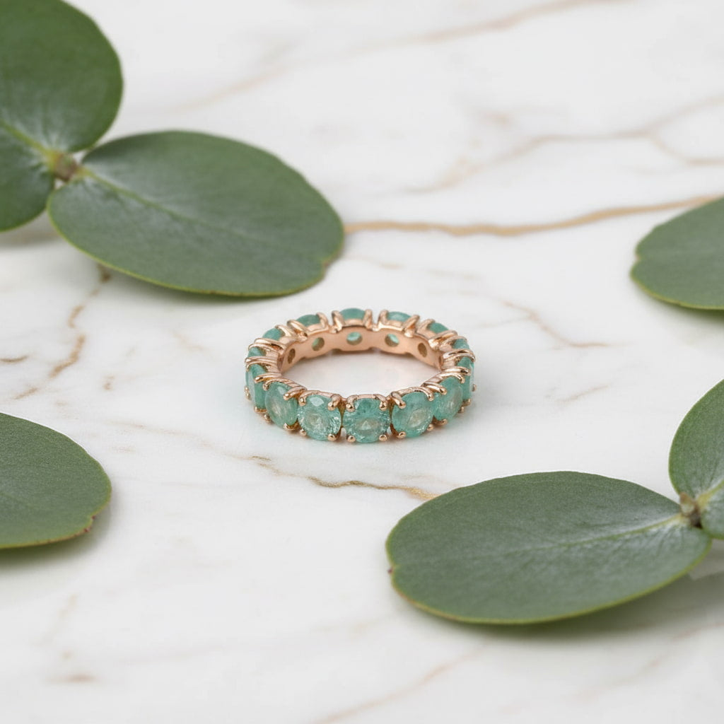 Ring - Funkelnder grüner Bandring CrystalScents