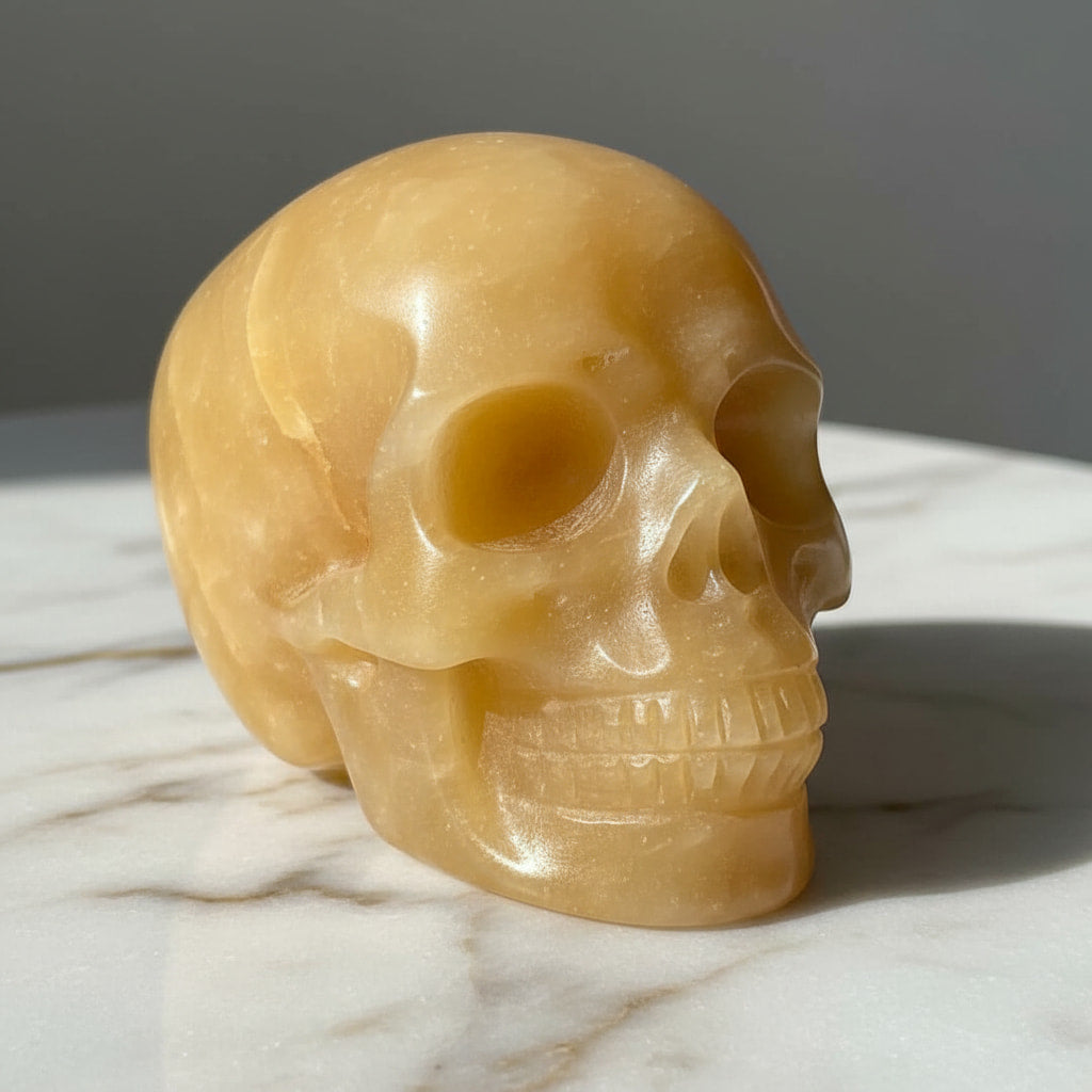 Calcit Schädel – für dekorative Akzente