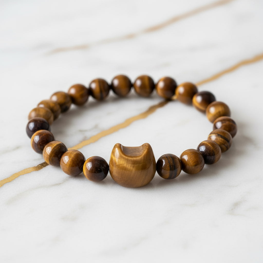 Tigerauge Kugelarmband - Katze CrystalScents