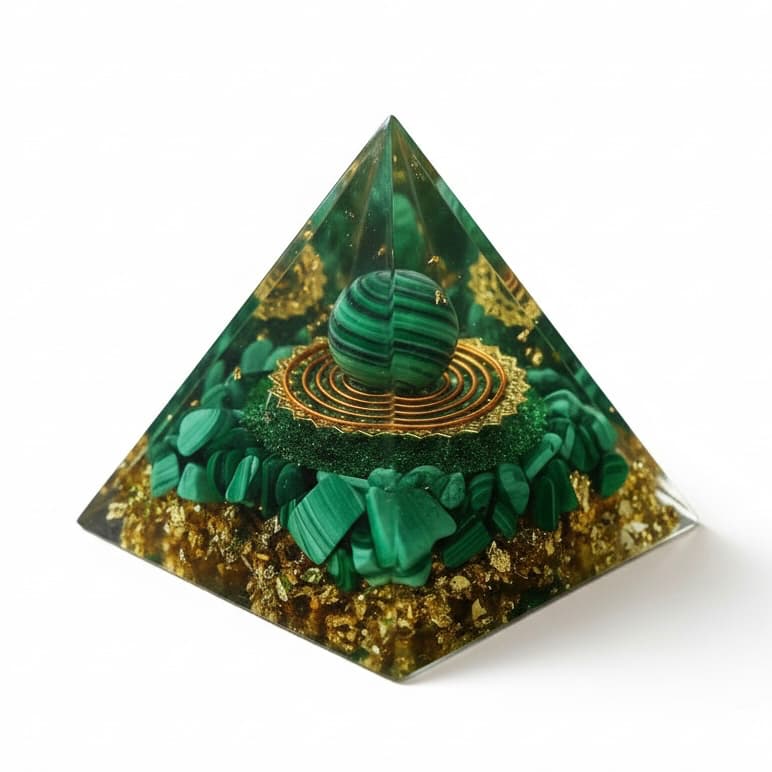 Orgonit Pyramide Malachit – Schutz & Inspiration