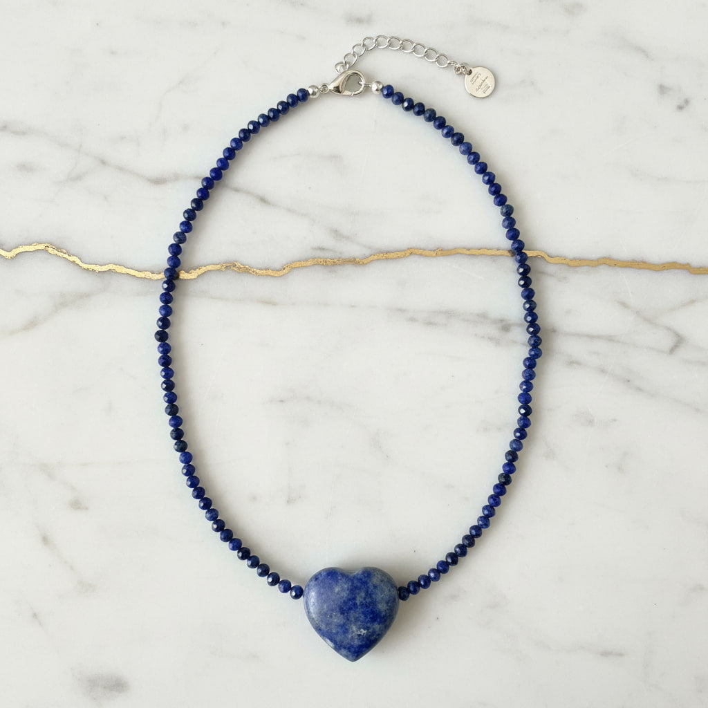 Lapislazuli Herz Halskette - Gelassenheit & Intuition CrystalScents