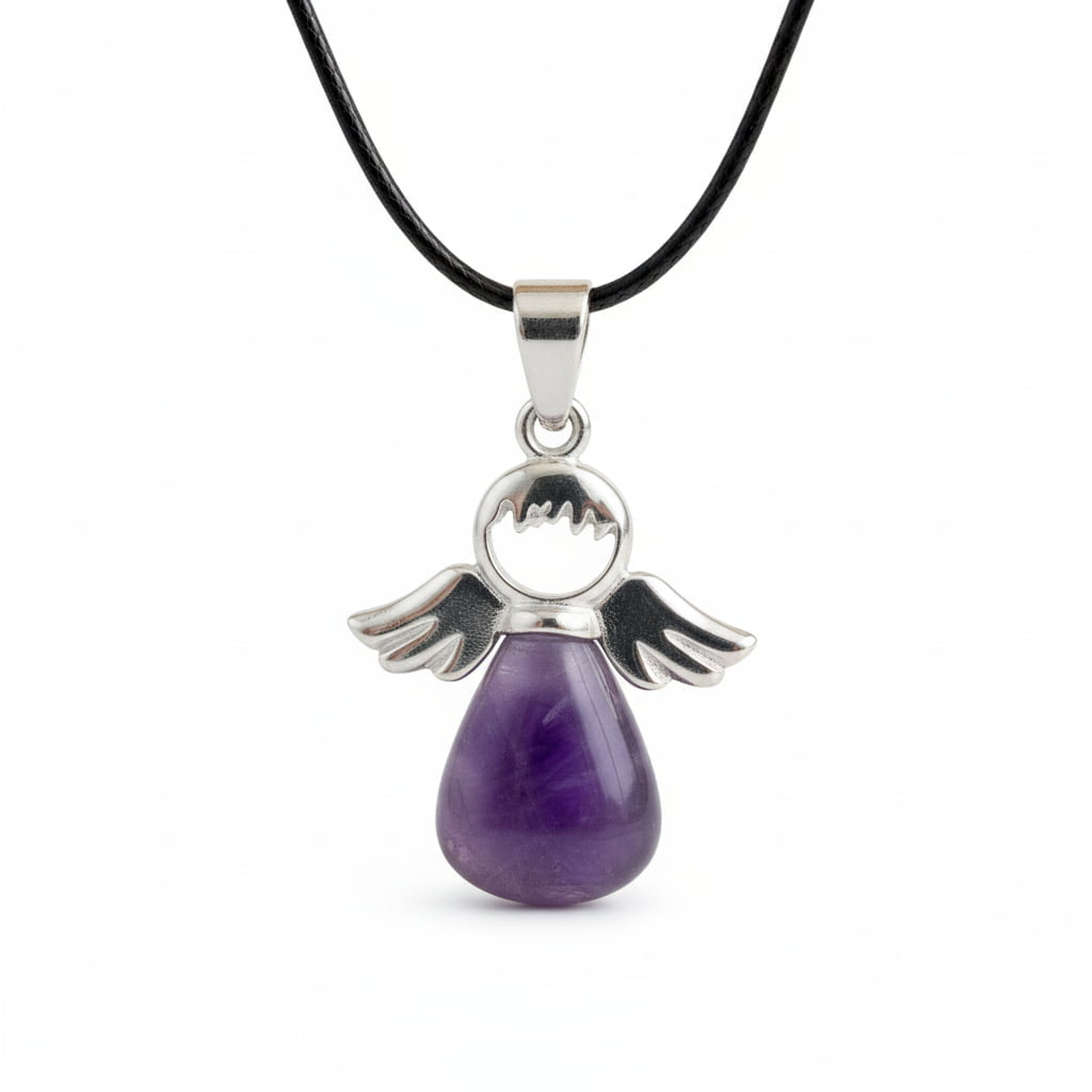 Amethyst Halskette – Engel Anhänger für Schutz & Harmonie CrystalScents
